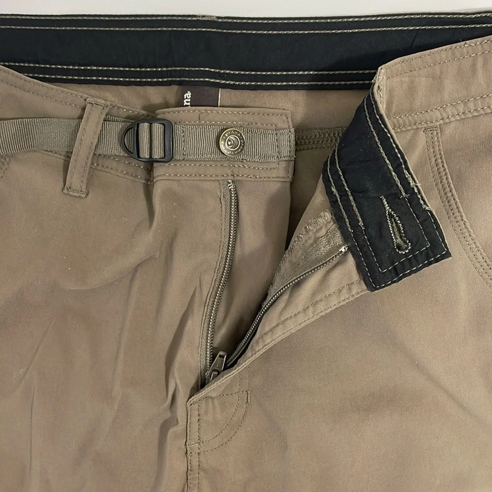 Prana men’s‎ Large nylon flat front khaki cargo pants.